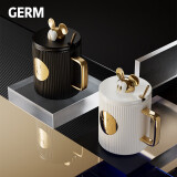 格沵（germ）米奇联名马克杯风琴带盖陶瓷男女伴手礼咖啡杯400ML-青黛黑