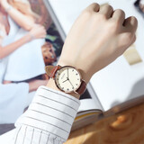 聚利时（Julius）手表男简约皮带时尚潮流百搭防水大气石英学生手表棕色JA-1365MB