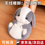 栢启歆暖脚宝充电暖脚神器家用取暖器快速加热家用保暖冬季暖宝宝毛绒暖脚器女神节生日礼物送父母男女生 浅灰色 【灰兔】