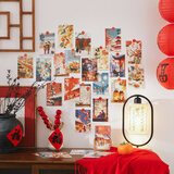 米砾明信片新年装饰卡片2026马年好运连连新年贺卡装饰背景墙祝福墙跨年年会布置贴励志文字生日礼物