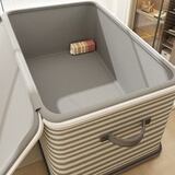 宅晓只衣物收纳箱家用衣柜装衣服被子玩具整理箱盒可折叠密码储物箱神器 条纹米【普通款-小号】