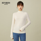 深呼吸DEEP BREATH女装可机洗纯羊毛打底针织衫女A300962 白 S (2码)