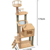 珑小宠猫爬架猫窝加粗大型猫树一体太空舱猫架子小户型不占地麻绳猫玩具 175cm 6层 【豪华太空舱款】