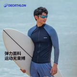 迪卡侬（DECATHLON）男士冲浪长裤防晒速干潜水泳裤防磨游泳装备深蓝拼4925912