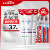 高露洁（Colgate）劲白系列小苏打牙膏牙刷套装（牙膏北美留兰味 120g×3+牙刷×3）