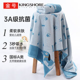 金号浴巾 3A抗菌新疆纯棉吸水加大加厚成人家用运动浴巾 绿色420g/条