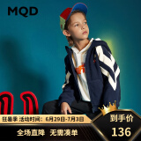 MQD童装男童卫衣中大童针织开衫儿童韩版摇粒绒外套 藏青 170cm