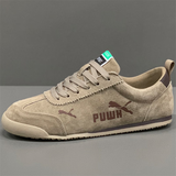 香港专柜代购男鞋秋季翻毛真皮透气百搭阿甘鞋轻便软底鞋子德训鞋 卡其 40