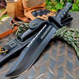 匠奴户外求生刀具防身随身便携刀荒野开荒排障砍树高硬度加厚一体直刀 JD-卡巴