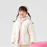 巴拉巴拉童装儿童羽绒服冬男童女童宝宝外套摇粒绒两件套时尚撞色 象牙白10401-208424107204 130