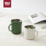 无印良品（MUJI）不锈钢双层马克杯 大容量男女办公学生水杯茶杯咖啡杯 绿色 490ml