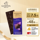 GODIVA歌帝梵72%可可黑巧克力片90g 巧克力零食 健康黑巧休闲分享 