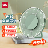 得力（deli）机械温湿度计 寝室卧室温湿度监测 大表盘无需电池 绿色 LE552