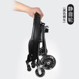 AWZ儿童推车轻便折叠大童0-7岁大号旅游推车迷你小型遛娃神器简易 黑色-PU轮-裸车