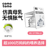 可么多么（como tomo）奶嘴婴儿新生儿宽口径断奶仿母乳硅胶2滴奶嘴3-6个月 双支装 NT2