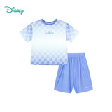迪士尼儿童短袖套装T恤短裤2件套 男童唐老鸭蓝格ZD2DT052 24个月/身高90cm