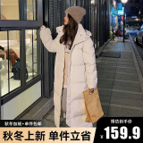 翊尚美长款羽绒棉服女2024新款女士外套秋冬款韩版宽松加厚棉袄面包服 米白色加厚款【黑色加厚内里】 2XL【推荐145-165斤】