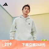 adidas情侣加绒加厚宽松连帽套头长袖卫衣男女冬季阿迪达斯轻运动   浅绿   3XS