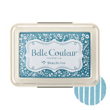 旗牌（Shachihata）BelleCouleur美丽色彩高显防水和风色手指画橡皮章速干油性手帐印63*40mm 萨克森蓝HBC-1