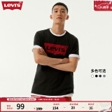 Levi's【全新升级】李维斯新版情侣同款短袖T恤logo印花 黑色0001 3XL