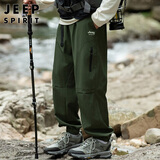 JEEP SPIRIT吉普工装裤男春夏季韩版休闲裤子男士束脚裤男 军绿 L