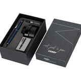 德国进口 凌美(LAMY)演艺系列钢笔礼盒墨水笔(EF尖)内含墨水+吸墨器+墨胆 开学礼物送老师学生 帝国蓝EF尖（50周年礼盒）