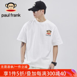 大嘴猴（paul frank）短袖t恤男2024潮牌简约印花宽松男装t恤纯棉重磅240g白色L