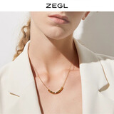 ZEGL小方糖项链女轻奢小众设计感2025新款锁骨链简约方块颈链配饰