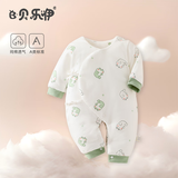 贝乐咿新生儿衣服秋冬季加厚夹棉男女宝宝连体衣初生婴儿哈衣睡衣棉衣 5952蛙趣衣绒 59
