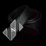 ZZLINLIN白色皮带男士青年韩版潮流少年平滑扣休闲腰带真皮百搭裤带发型师 黑色 110cm