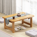 妙巧楠竹折叠炕桌床上电脑桌学习矮桌榻榻米茶几茶桌飘窗写字桌小桌子 【免安装】原色100*48*35折叠桌