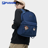 FILA FUSION斐乐潮牌情侣款男士女士背包春新款双肩包书包电脑包 藏青色-NV XS