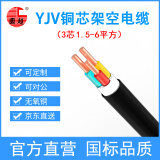 国超电缆 YJV-0.6/1KV-3*6铜芯国标户外防老化3芯新能源汽车充电桩电力电缆1米【现货】