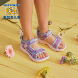 Skechers斯凯奇女童包头凉鞋夏季童鞋儿童公主鞋婴儿魔术贴闪灯鞋302965L
