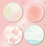 百搭印象餐垫隔热垫加厚防烫垫碗垫家用厨房锅垫盘垫杯垫菜垫橡胶底餐桌垫 水彩花卉 直径18cm【四件套】