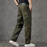 工作服裤子加档工装裤男直筒宽松耐磨长裤休闲电焊工劳保裤子 军绿【4兜不加档】 2XL 【建议140-160斤】