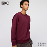 优衣库合作款男装女装宽松卫衣长袖运动衫休闲上衣秋冬新款481040 18 暗红色 L /175/100A