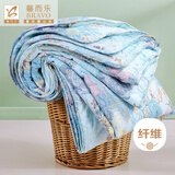 富安娜夏凉被子 夏季空调被夏被 单双人可水洗纤维被薄被芯床品盖被 【升级抗菌】夏凉被 林涧 1.2米/1.5米床适用 152*210cm