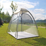 狮子龙新款多功能户外室外帐透明PVC晒太阳帐篷挡风阳光房搭建.观景帐篷 PVC帐篷+卡其色防雨布