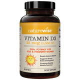 自然薇萃（naturewise）维生素D3阳光瓶1000IU 活性vd3软胶囊孕期婴幼儿童补钙滴剂90粒