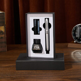 白金（PLATINUM）钢笔钢笔小学生入门练字笔PGB-1000升级墨水礼盒生日礼物吸墨器墨胆囊金属笔杆 白色