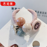 芭珀丽【kiss】2023头绳韩国小清新简约个性马尾扎头发皮筋发圈发绳头饰 粉红色款