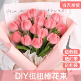 乐哲扭扭棒花束加密毛绒郁金香手工DIY制作材料包送女友礼物母亲节