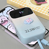 ROISKIN充电宝20000毫安自带线可上飞机快充大容量女生1万便携适用苹果华为小米三星vivo荣耀oppo移动电源 粉蓝渐变20W/22.5W【升级2万毫安】 丨可上飞机丨大屏数显