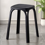 华恺之星 凳子椅子家用简约铁艺餐椅加厚塑料座面凳板凳高凳方凳子YK011黑