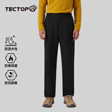 探拓（TECTOP）户外情侣软壳裤男内里加绒保暖休闲裤长裤弹力宽松登山裤子 男款黑色 S
