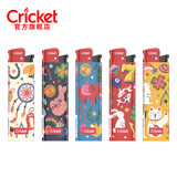 草蜢（CRICKET）砂轮包纸打火机 幸运版5支 原装进口一次性火石滑轮安全防爆