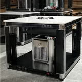 仕太天然气取暖桌气电两用烤火炉岩板电暖桌烤火炉子燃气取暖器正方形家用客厅多功能煤气烤火炉打火锅 80气电岩板双色+晾衣杆+烤箱