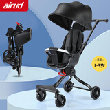 airud婴儿推车可坐可躺遛娃神器1-3岁轻便折叠溜娃车简易婴儿车DK-621 经典酷黑