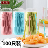 唐宗筷 一次性塑料叉子 100支装组合装（50支装*2盒）水果签水果叉C1132